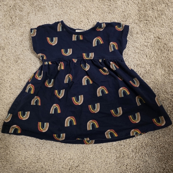 Hanna Andersson Navy Dress Rainbow - Picture 1 of 5